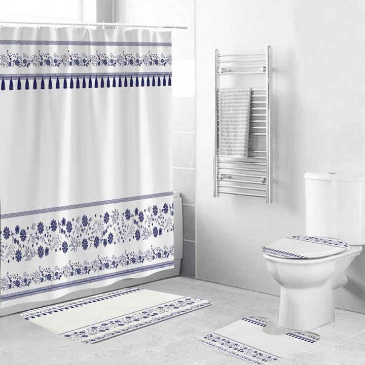 Floral-Patterned Bathroom Accessory Set Bowlift