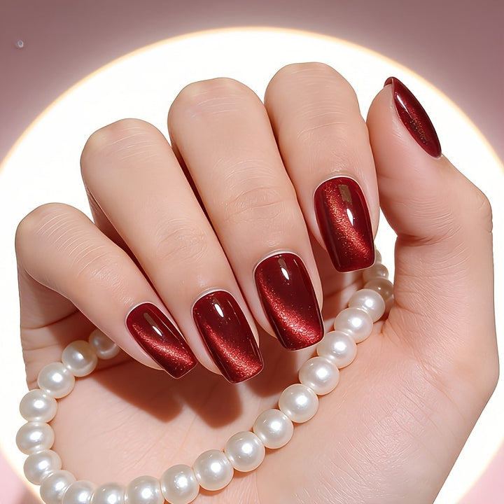 Glossy Metallic Press-On Nail Set Bowlift