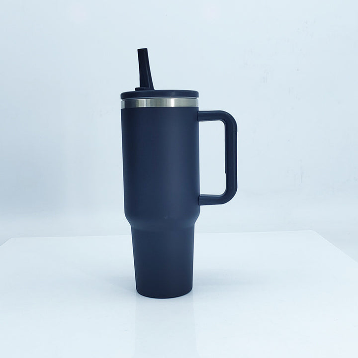 Women's insulated mug with sturdy handle and straw Bowlift