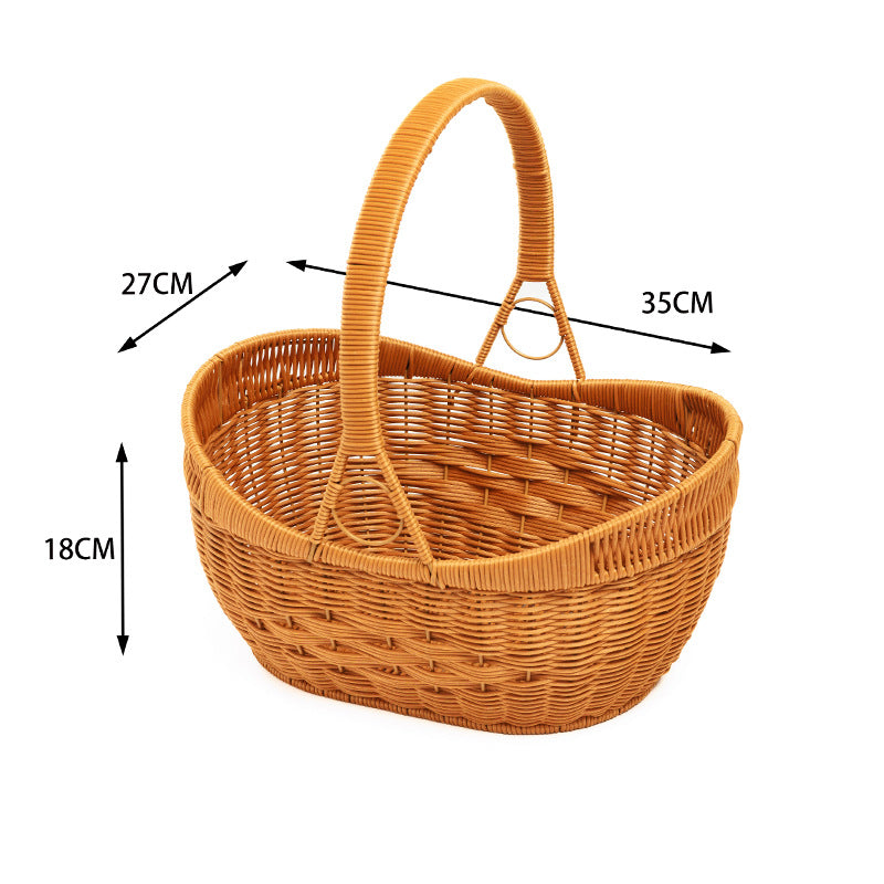 Woven Rattan Utility Basket Bowlift