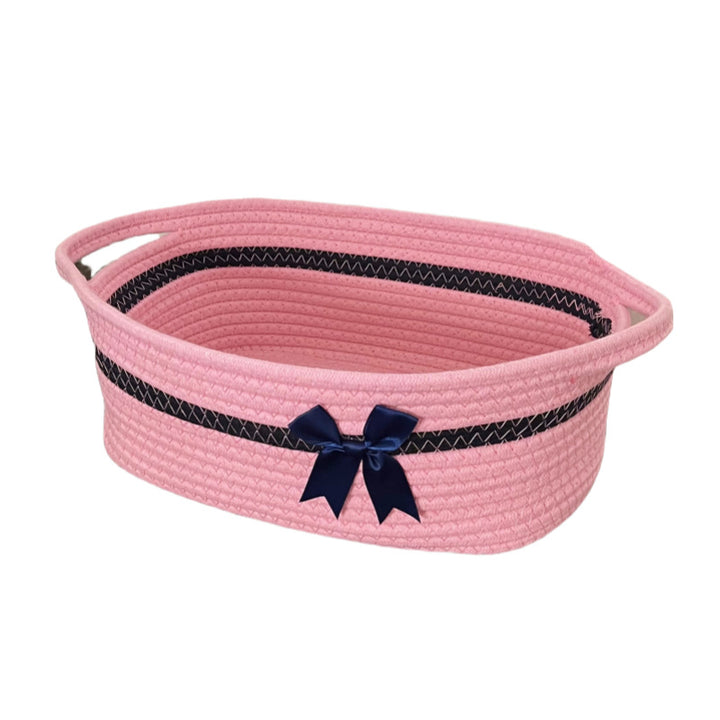 Women's decorative storage basket with bow accent Bowlift