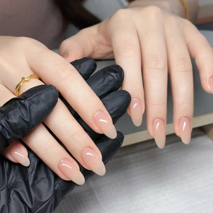 Natural Finish Nude Press-On Nail Set Bowlift