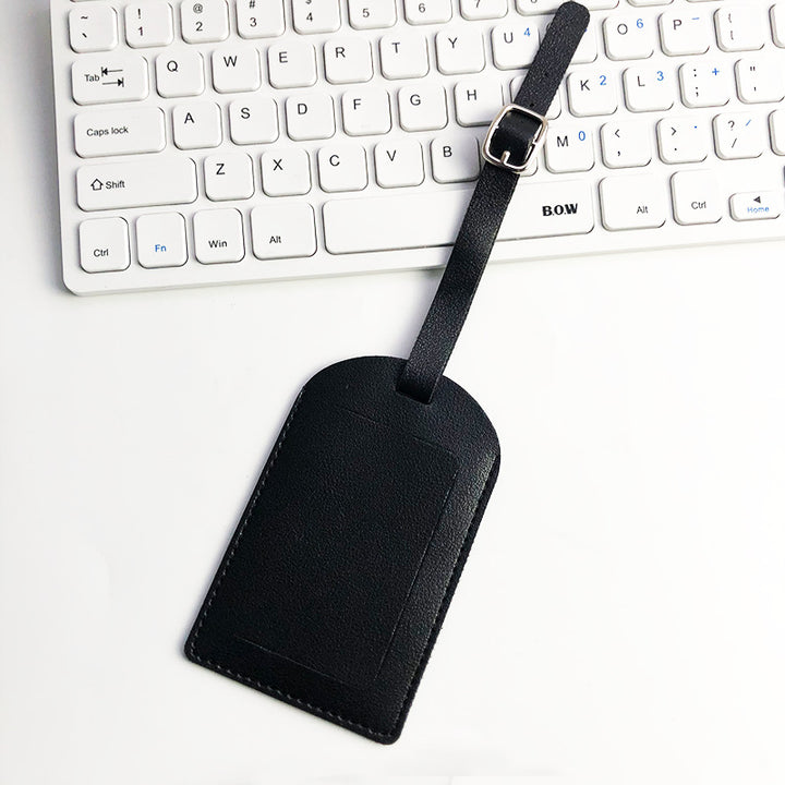 Premium Leather Luggage Tag with Adjustable Strap and ID Window Bowlift