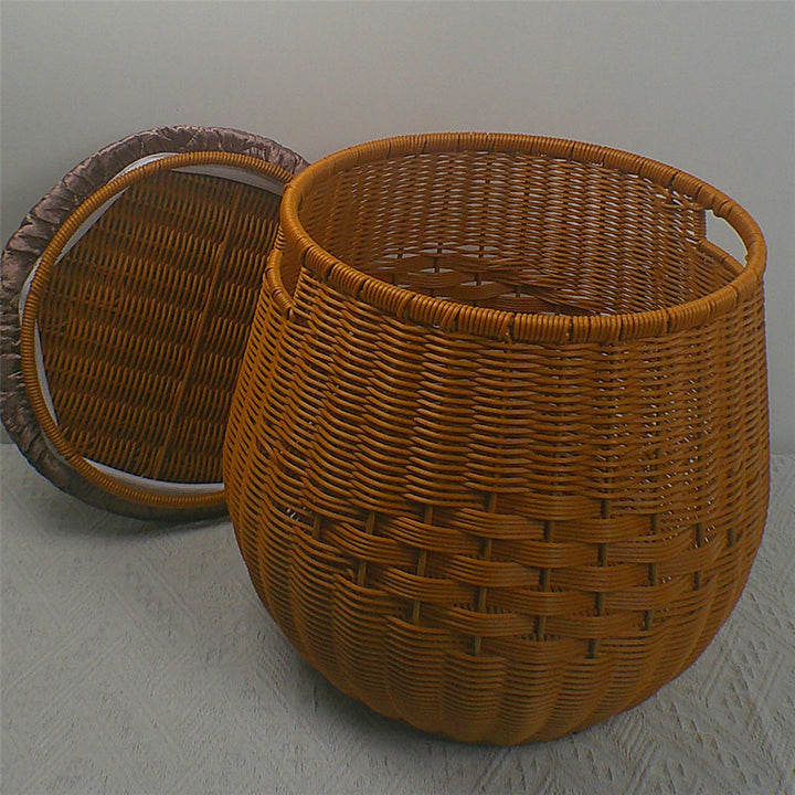 Cushioned Woven Storage Ottoman Bowlift