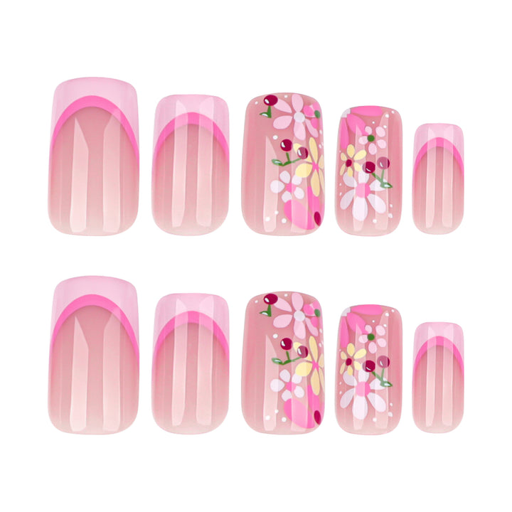 Artful nail design with colorful floral patterns Bowlift