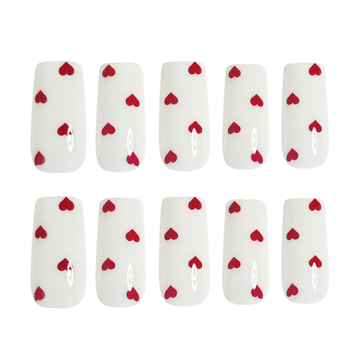 Artistic Heart-Themed Press-On Nail Set Bowlift