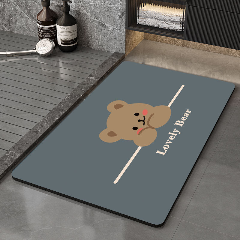 Memory Foam Bath Mat with Floral Print