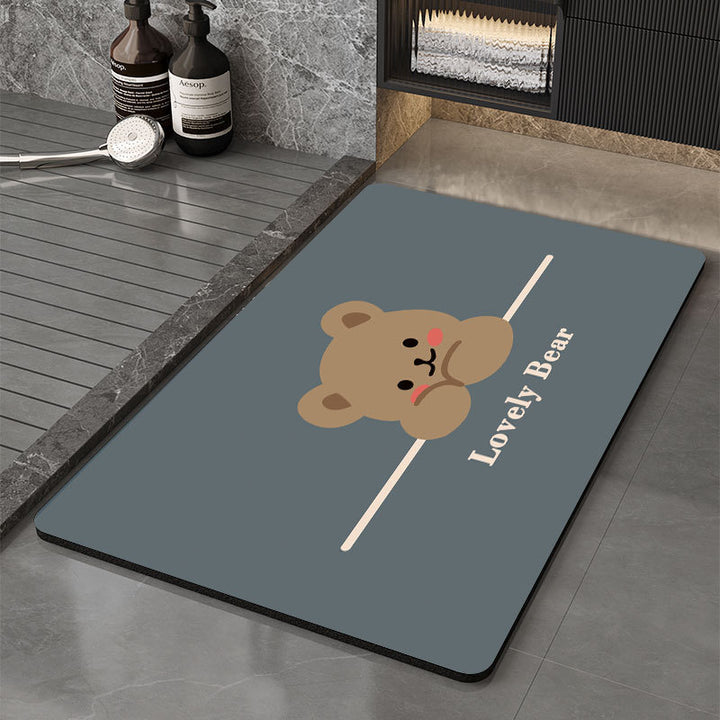 Memory Foam Bath Mat with Floral Print