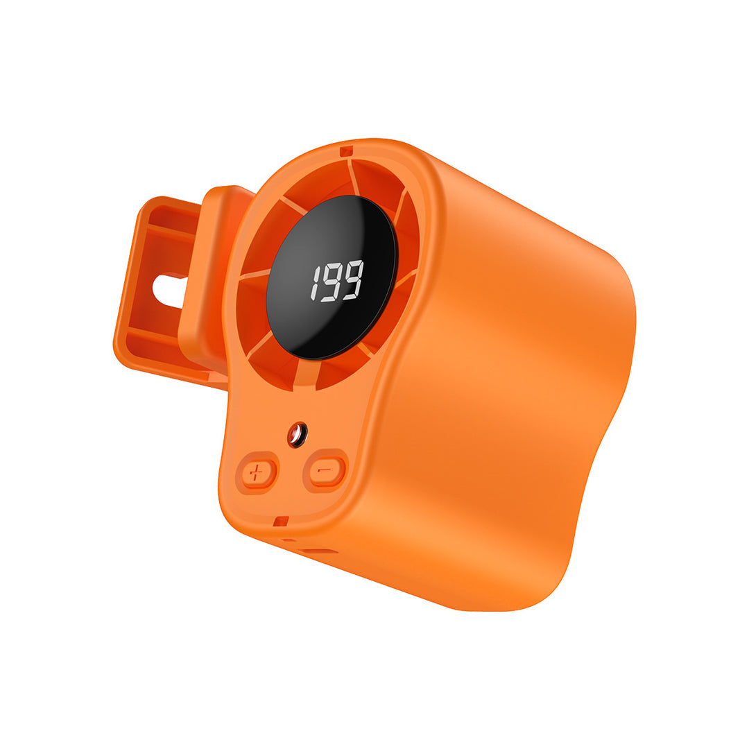 Unisex nan compact rechargeable clip-on waist cooling fan with LED display and adjustable multi-speed Bowlift