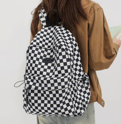 Classic Plaid Pattern School Backpack Bowlift