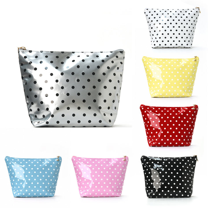 Water-repellent cosmetic bag with polka dot design Bowlift