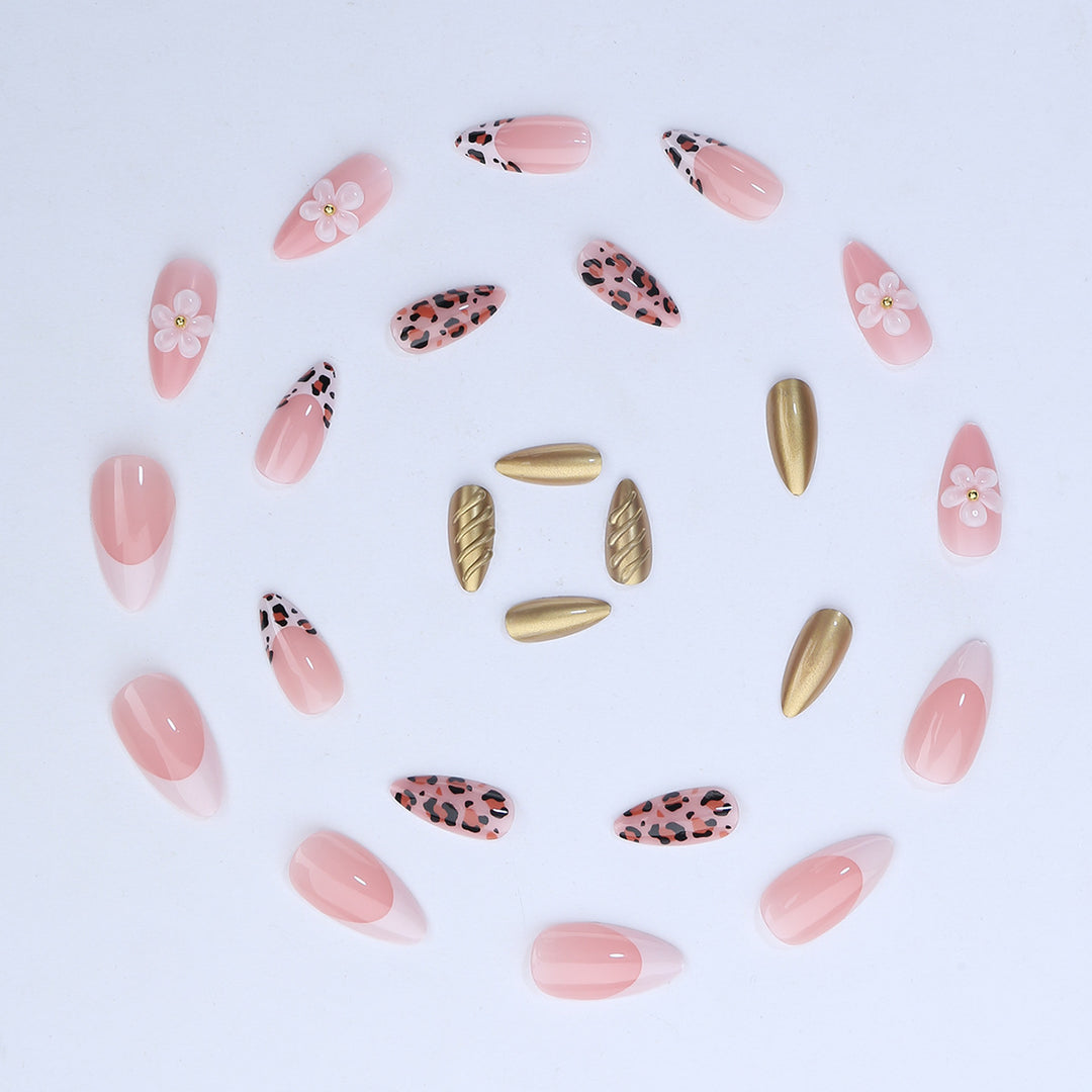 Creative Nail Art Set with Floral and Animal Accents Bowlift