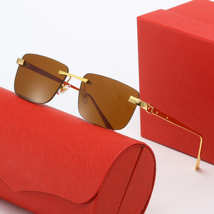 Women's fashionable half-rim glasses with elegant metal frame Bowlift