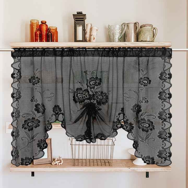 Floral Lace Sheer Window Curtain