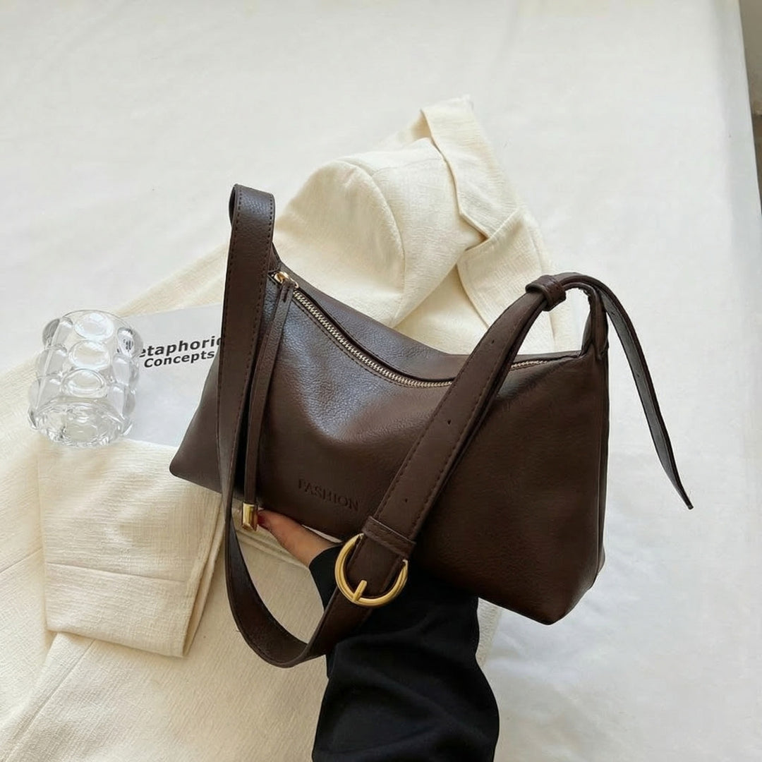 Sleek Leather Shoulder Bag Bowlift