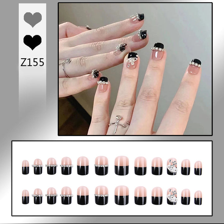 Glamorous artificial nail set with sparkling crystal embellishments Bowlift