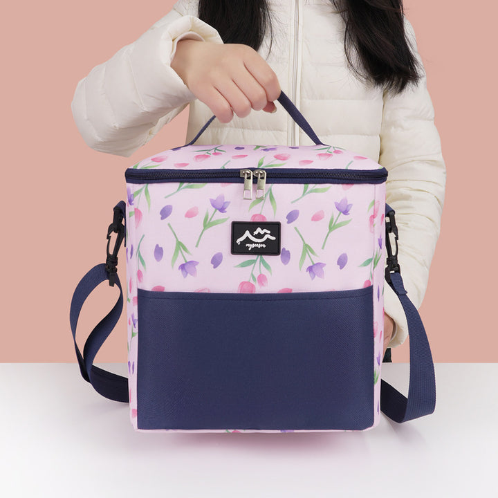 Insulated Floral Pattern Lunch Carrier