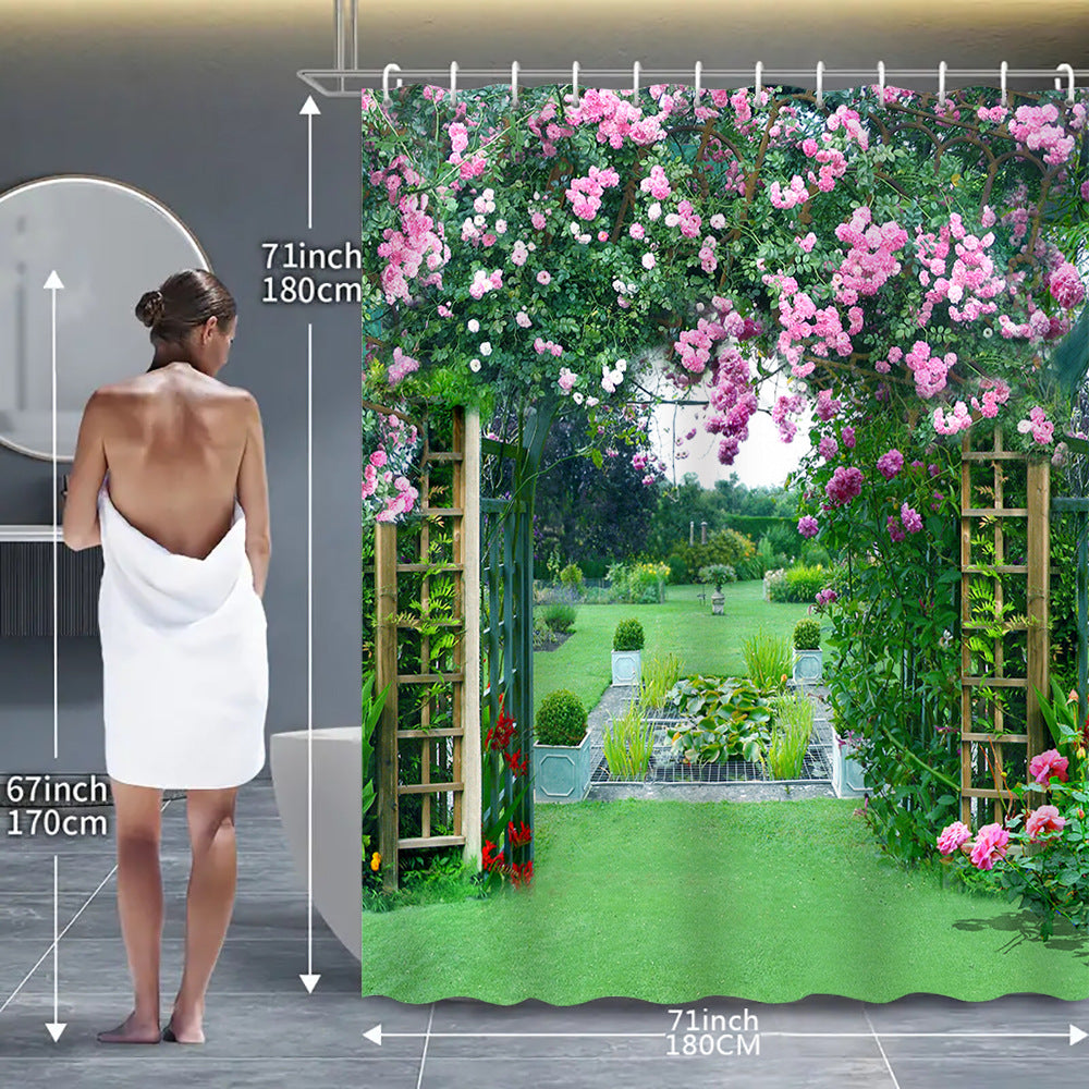 Garden Oasis Shower Curtain Bowlift