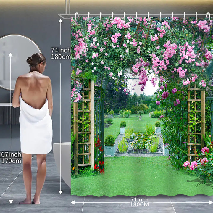 Garden Oasis Shower Curtain Bowlift