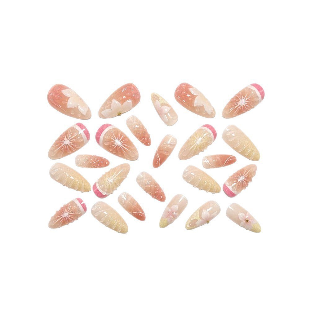 Artful Nail Tips Set with Leaf Accents Bowlift