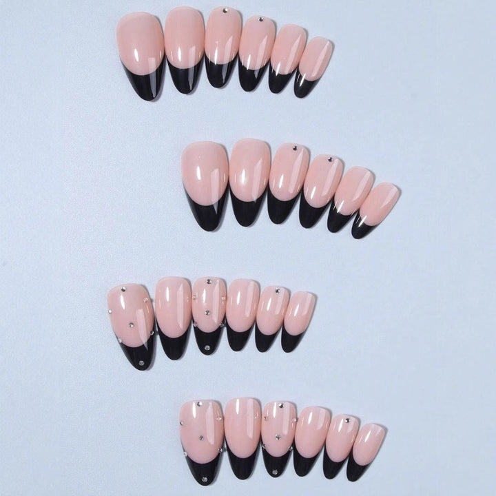 Artificial nail tips with elegant French design and glamorous details Bowlift