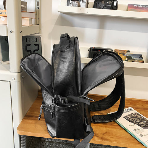 Vintage Leather Travel Backpack Bowlift