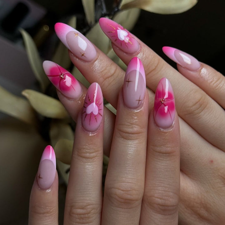 Elegant Stiletto Nail Art with Heart Designs Bowlift