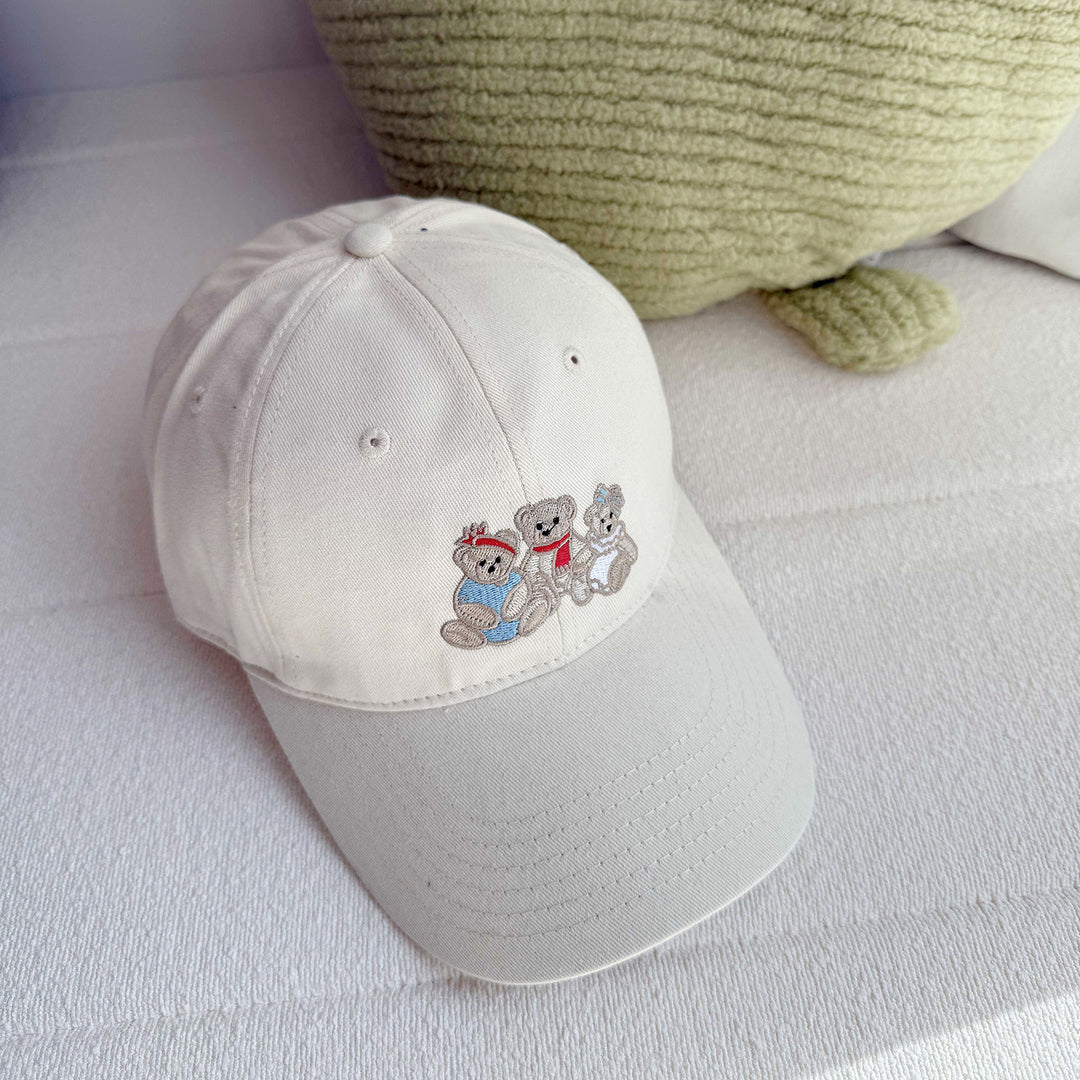 Women's Playful Embroidered Bear Cap Bowlift