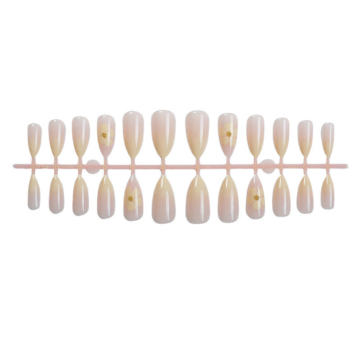 Artificial nail set with delicate floral pattern Bowlift
