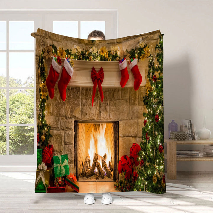 Holiday-Themed Fleece Throw Blanket