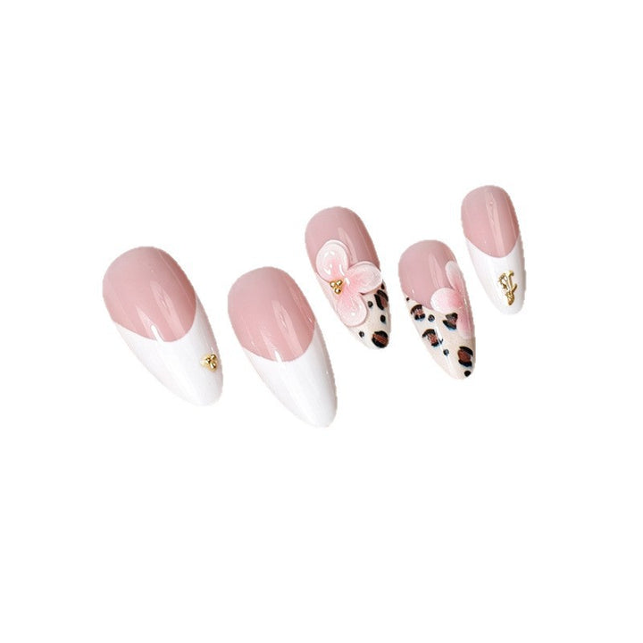 Elegant Floral Acrylic Press-On Nail Set Bowlift