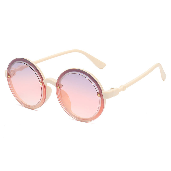 Women Round Sunglasses with Transparent Frame Bowlift