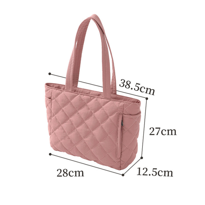 Quilted Multi-Compartment Tote Bag Bowlift