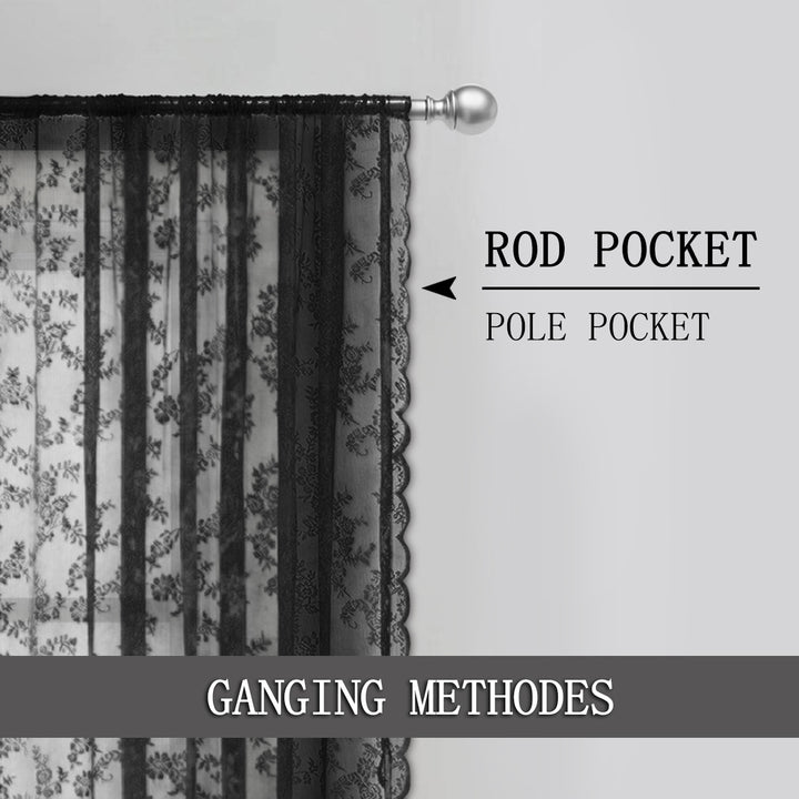 Elegant Floral Lace Window Drapes