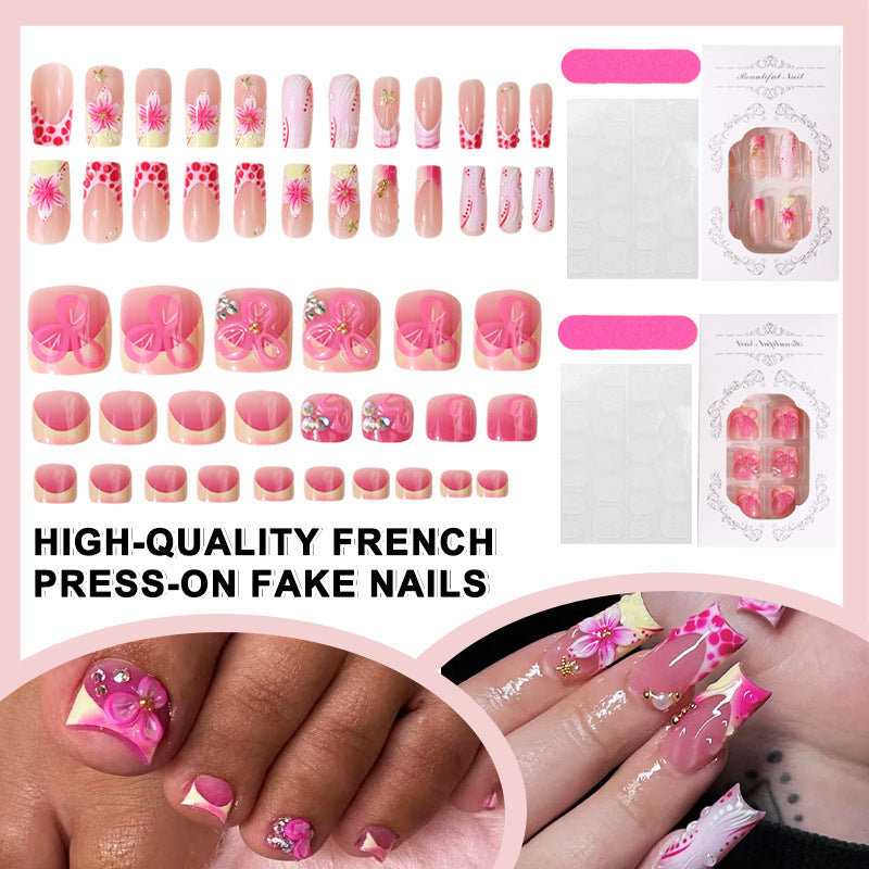 Elegant French Style Press-On Nail Tips Bowlift