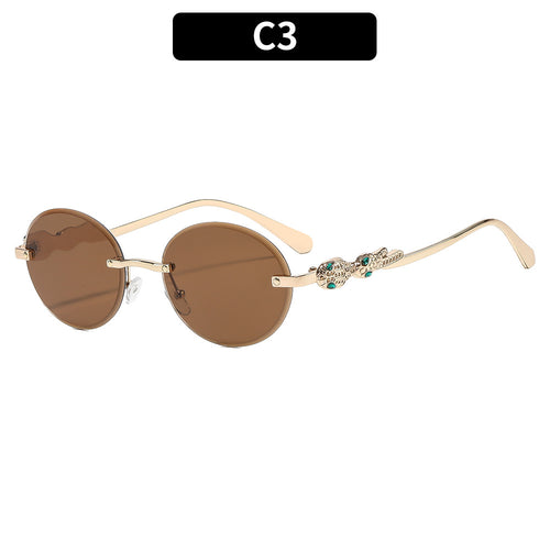 Fashion-Forward Round Frame Sunglasses with Ornate Details