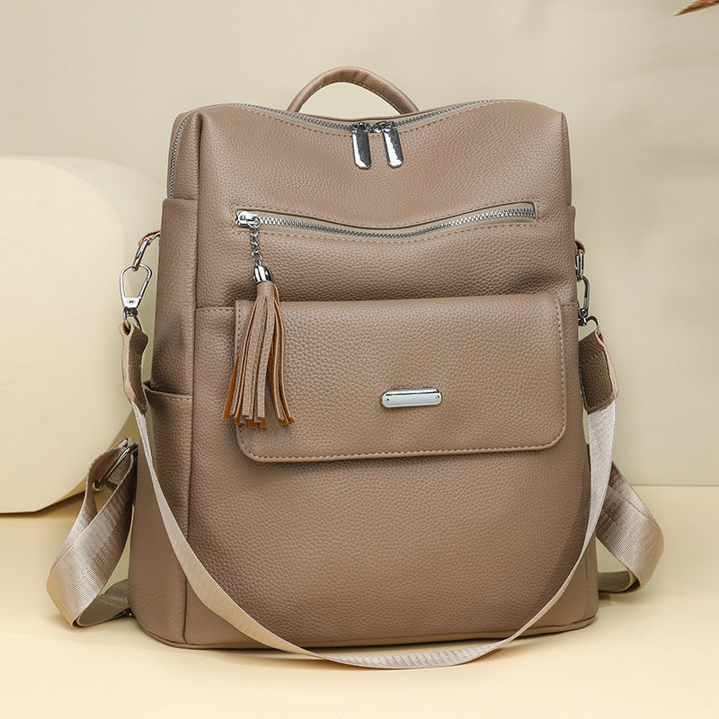 Stylish Multi-Pocket Leather Backpack Bowlift 1788673935