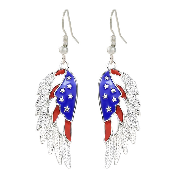 Ladies enamel earrings horseshoe with star stripe motif Bowlift