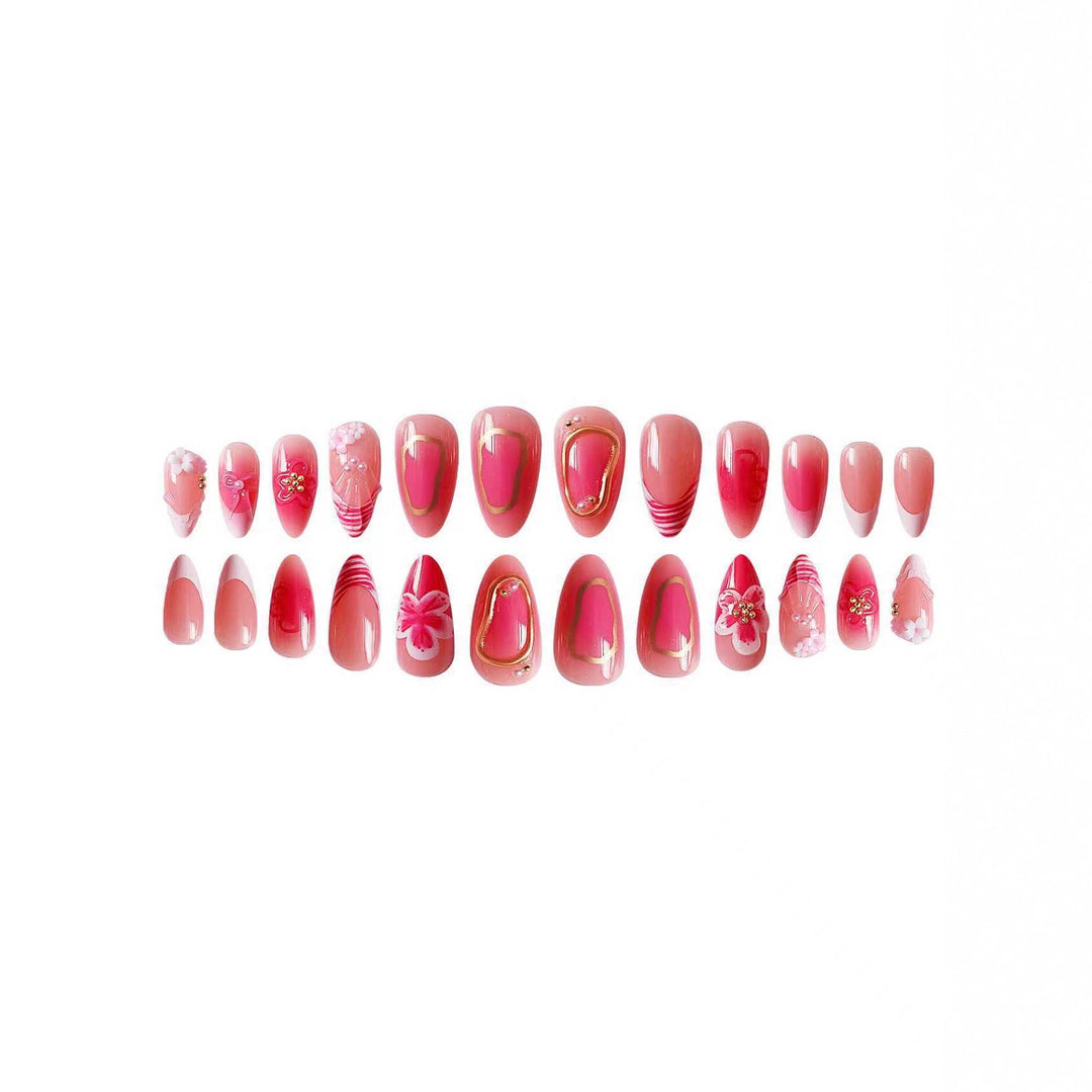 Floral Gel Nail Art Extensions Bowlift