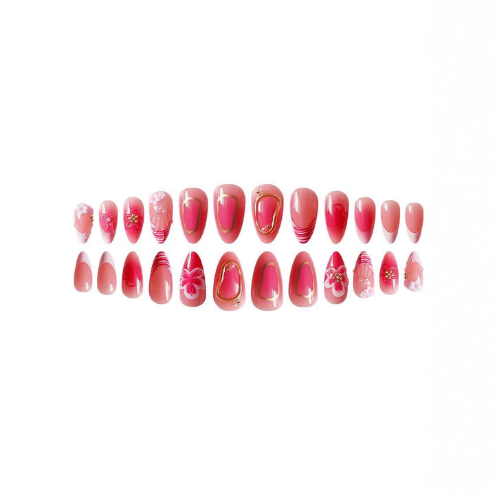 Floral Gel Nail Art Extensions Bowlift