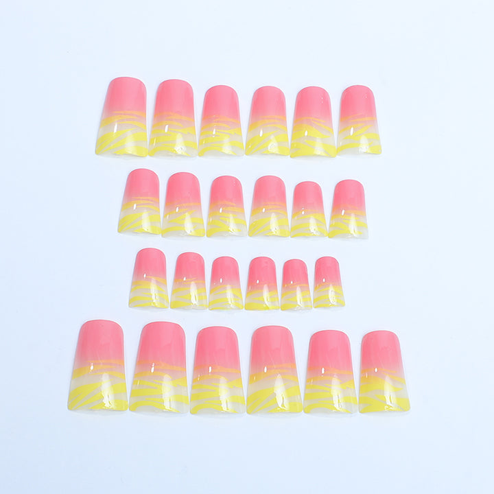 Artificial nail set with creative gradient Bowlift