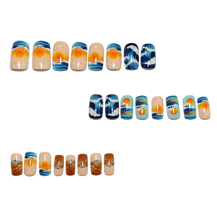 Artificial nails with dreamy summer design Bowlift