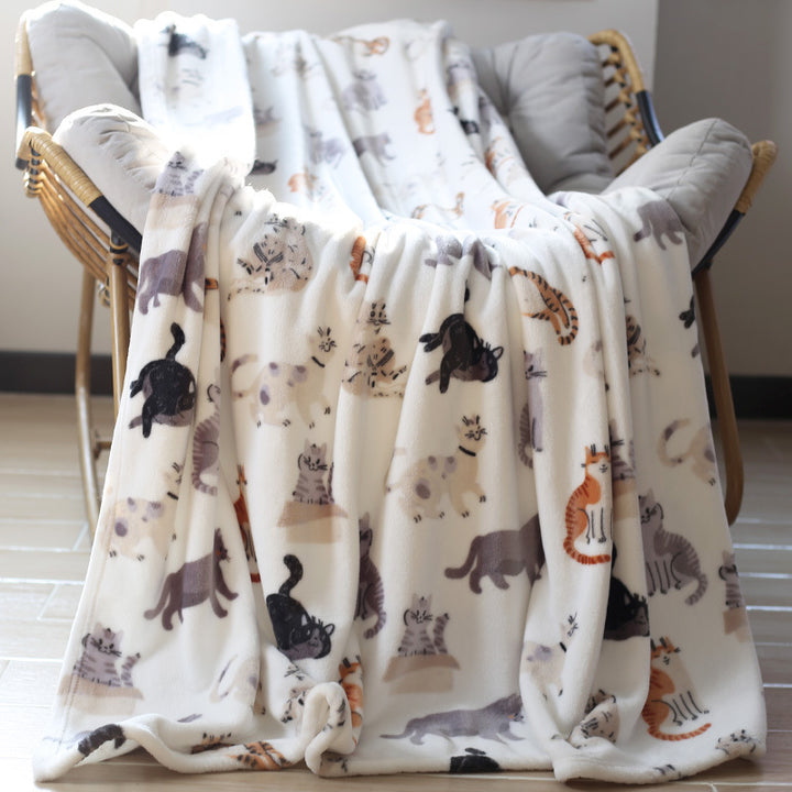 Playful Animal-Themed Plush Throw Blanket