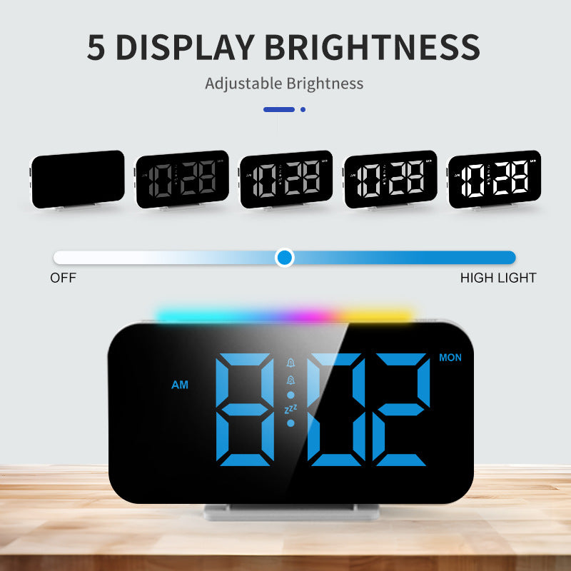 Digital radio alarm clock with large LED digits Bowlift
