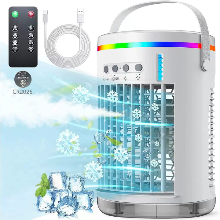 Unisex One Size Compact Portable Evaporative Air Cooler with USB Power Remote Control LED Mood Light Bowlift