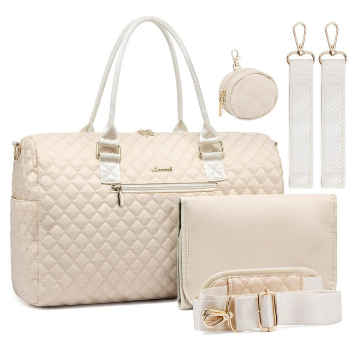 Sophisticated Quilted Travel Tote Set Bowlift