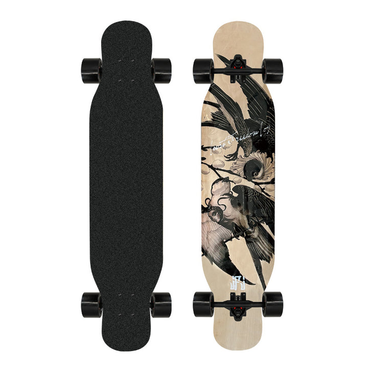Artistic Lion-Emblazoned Longboard Bowlift