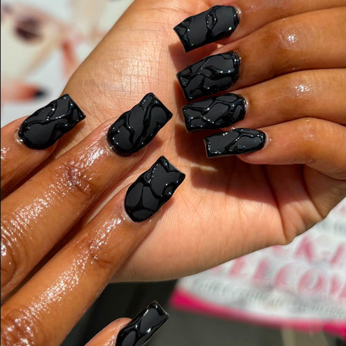 Artificial nails with modern wave pattern Bowlift