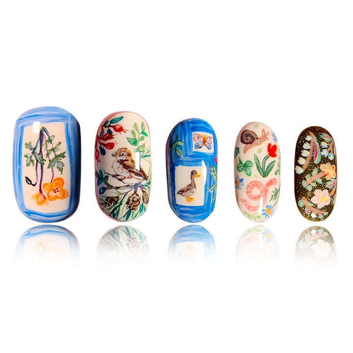 Creative Artistic Press-On Nail Set Bowlift