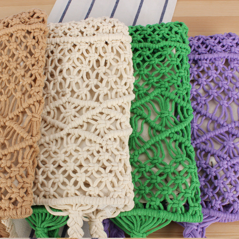 Hand-knitted tote bag with geometric patterns Bowlift